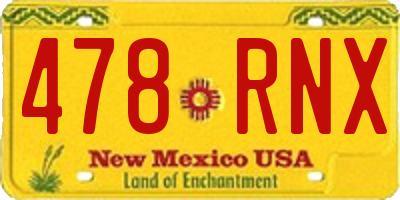 NM license plate 478RNX