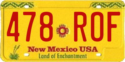 NM license plate 478ROF