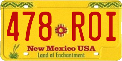 NM license plate 478ROI