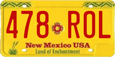 NM license plate 478ROL