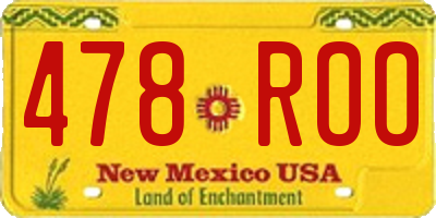 NM license plate 478ROO