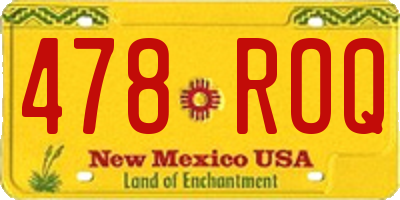 NM license plate 478ROQ
