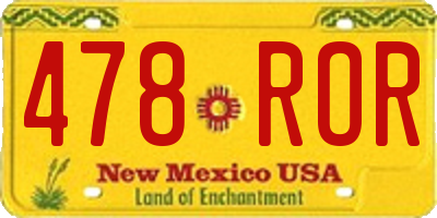 NM license plate 478ROR