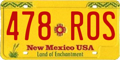 NM license plate 478ROS
