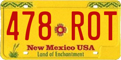 NM license plate 478ROT