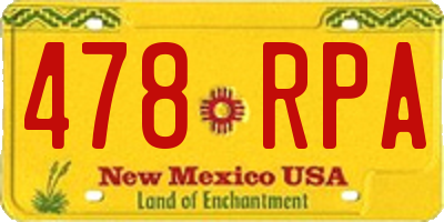 NM license plate 478RPA