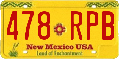 NM license plate 478RPB