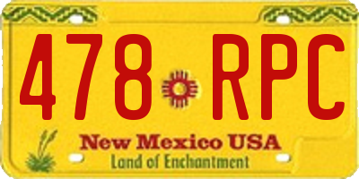 NM license plate 478RPC