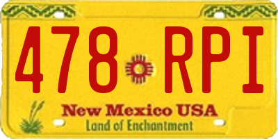 NM license plate 478RPI