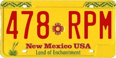 NM license plate 478RPM