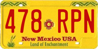 NM license plate 478RPN
