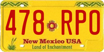 NM license plate 478RPO
