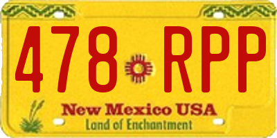 NM license plate 478RPP