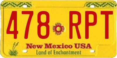 NM license plate 478RPT