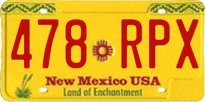 NM license plate 478RPX