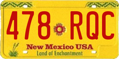 NM license plate 478RQC