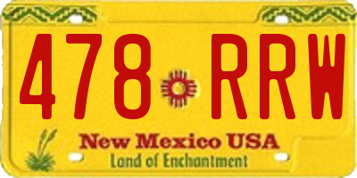 NM license plate 478RRW