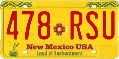 NM license plate 478RSU