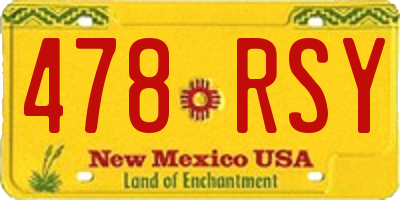NM license plate 478RSY