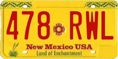 NM license plate 478RWL