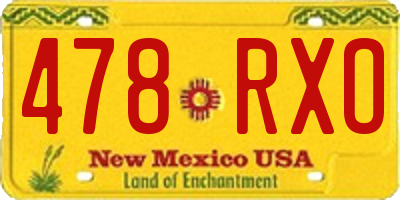 NM license plate 478RXO