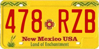 NM license plate 478RZB