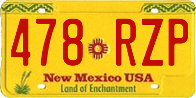 NM license plate 478RZP