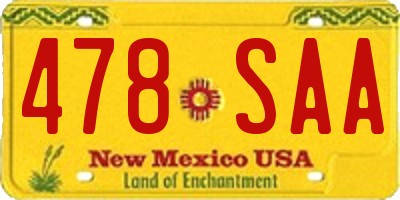 NM license plate 478SAA