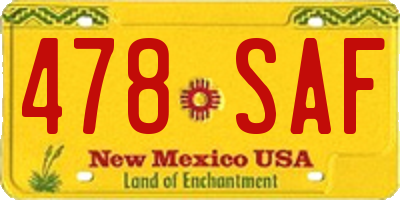 NM license plate 478SAF