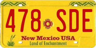 NM license plate 478SDE