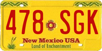 NM license plate 478SGK