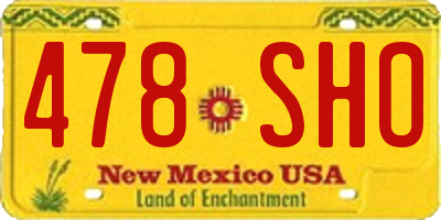 NM license plate 478SHO