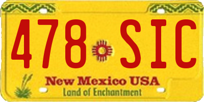 NM license plate 478SIC