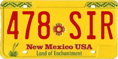 NM license plate 478SIR