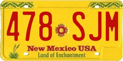 NM license plate 478SJM