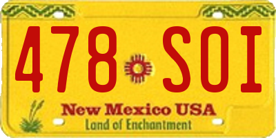 NM license plate 478SOI