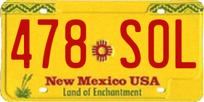 NM license plate 478SOL