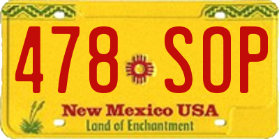 NM license plate 478SOP