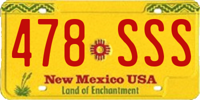 NM license plate 478SSS