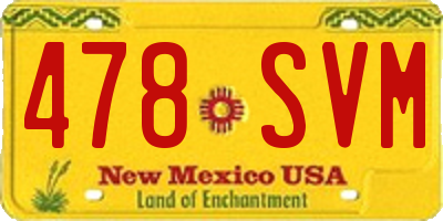 NM license plate 478SVM
