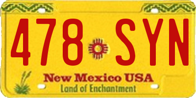 NM license plate 478SYN