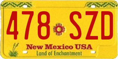 NM license plate 478SZD