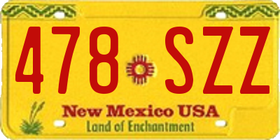NM license plate 478SZZ