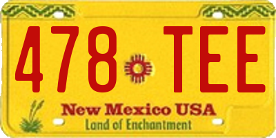 NM license plate 478TEE