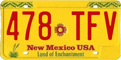 NM license plate 478TFV