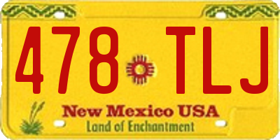 NM license plate 478TLJ
