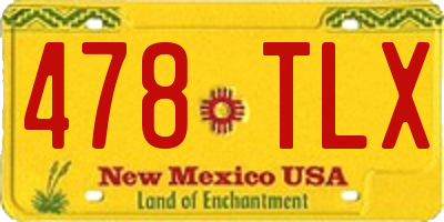 NM license plate 478TLX