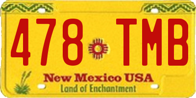 NM license plate 478TMB
