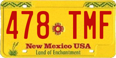 NM license plate 478TMF