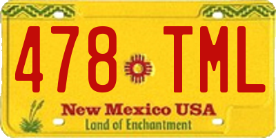 NM license plate 478TML